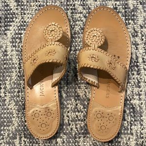 Jack Rodgers Natural Flat Sandal (8.5)